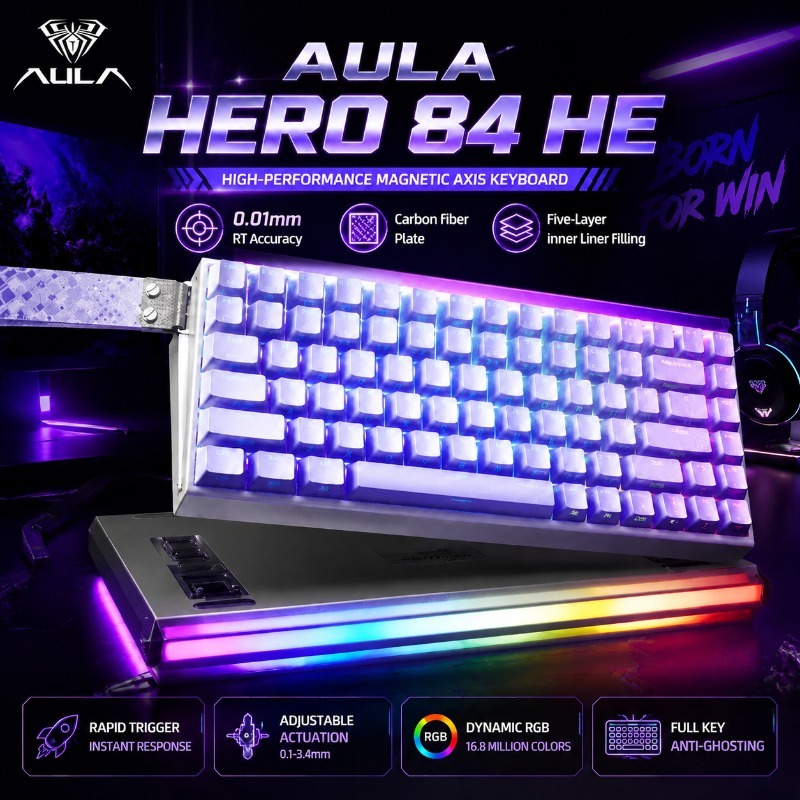 Gaming Keyboard Backlit - Clavier mécanique de jeu magnétique AULA