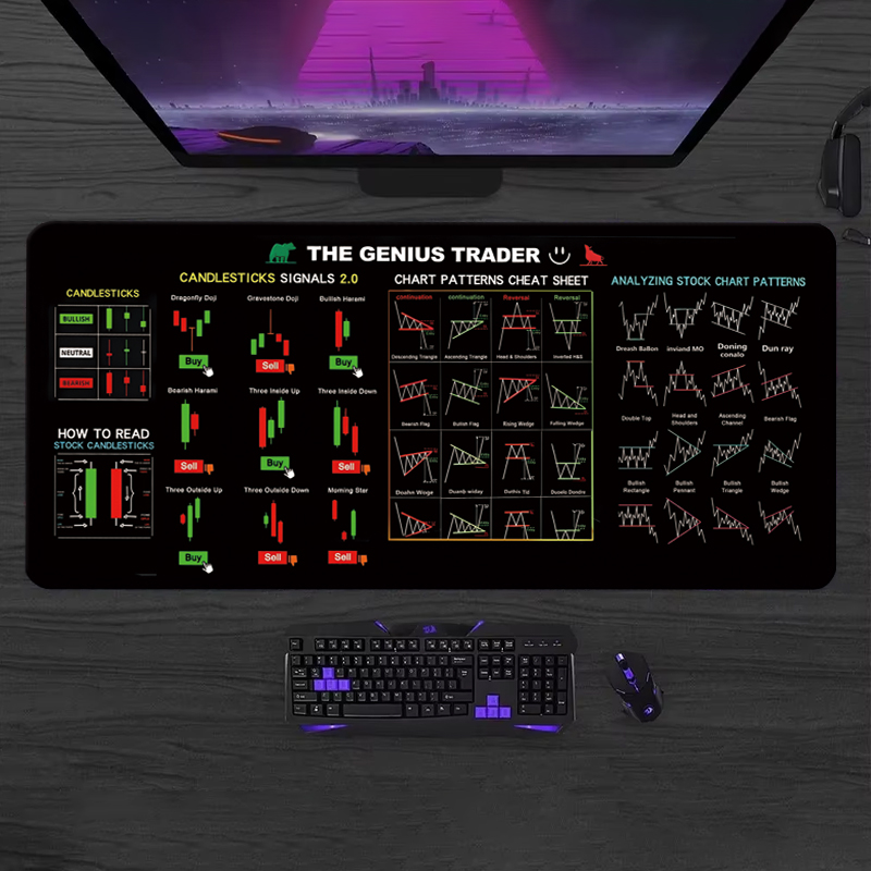 Gaming Keyboard And Mouse Pad - EXCO Stock Market Trader Tapis de