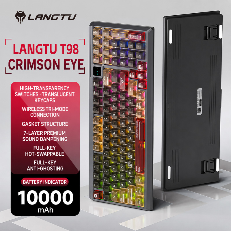 Gaming Keyboard And Mouse Combo Wireless - Langtu T98, clavier mécanique silencieux personnalisé