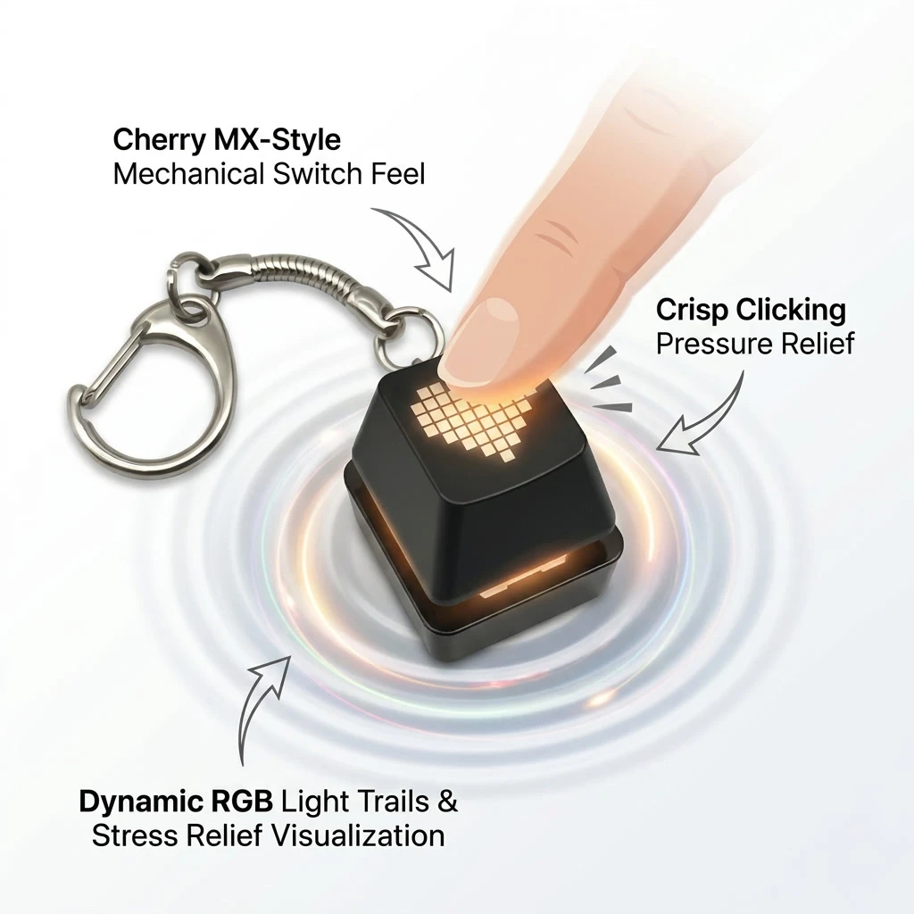Mechanical Switch Tester - Mini clavier RGB porte-clés, jouet anti-stress,