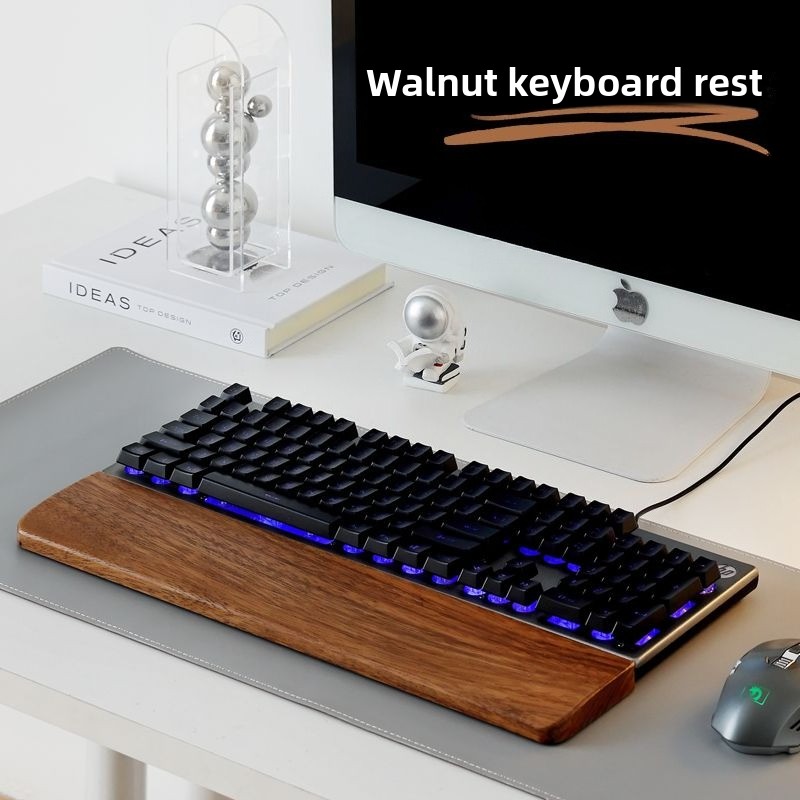 Gaming Keyboard And Mouse Combo - Repose-paume pour clavier en bois massif,