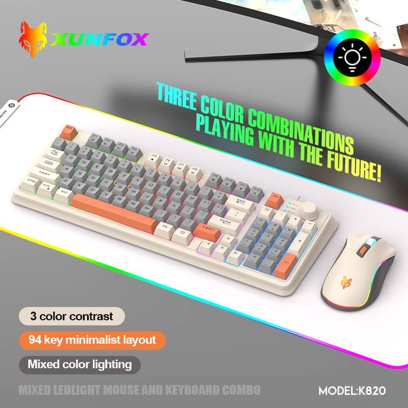 Gaming Keyboard And Mouse Combo - K820 USB filaire jeu clavier souris