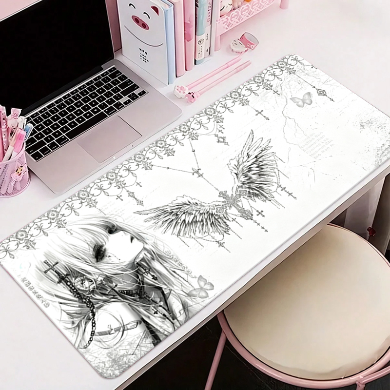 Gaming Keyboard And Mouse Pad - Tapis de souris en cuir noir