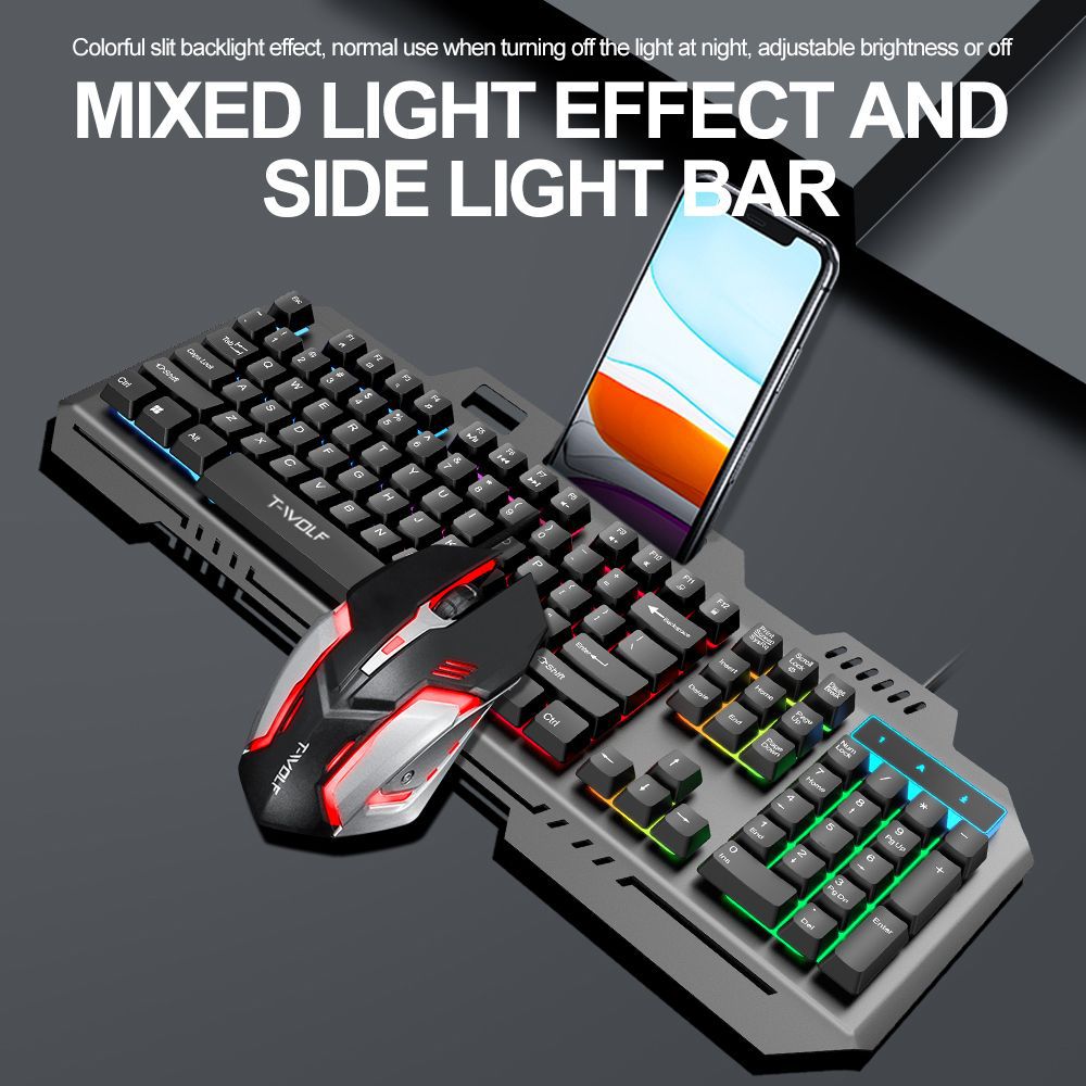 T WOLF-Clavier filaire rétro4. - Gaming Keyboard Mouse Combo avis et prix