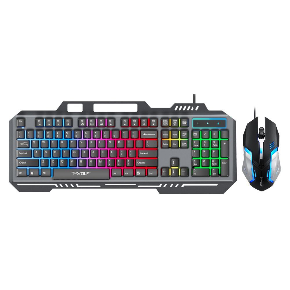 T WOLF-Clavier filaire rétro4. - Gaming Keyboard Mouse Combo avis et prix