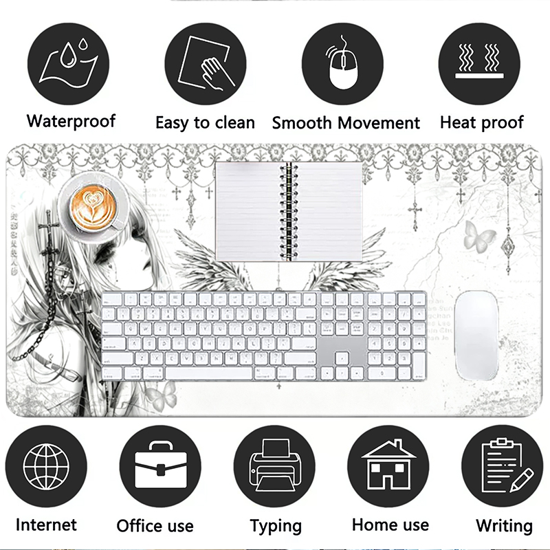 Tapis de souris en cuir noir e - Gaming Keyboard And Mouse Pad avis et prix